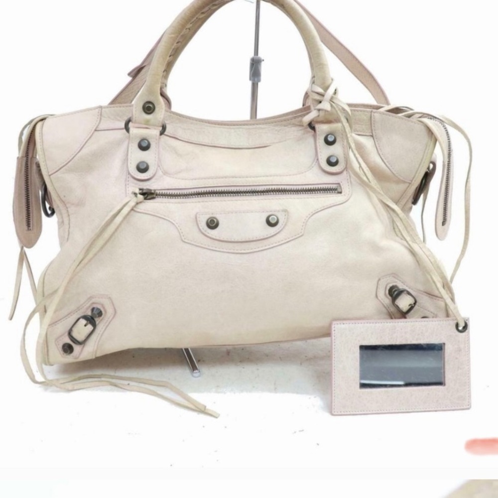 Balenciaga Cream Leather The City 2way